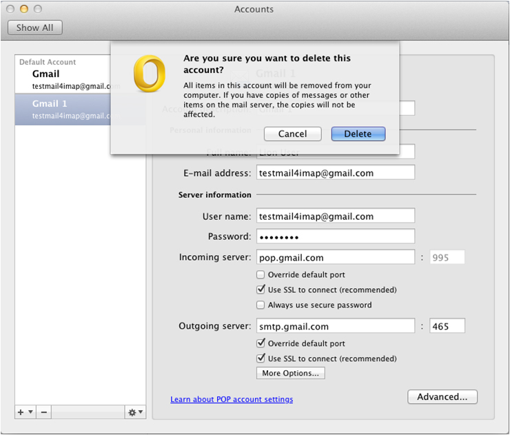 using gmail in outlook for mac 2011